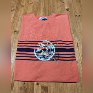 Vintage 90s Ouragain Clothing Coastal Preppy Boating Knit T-shirt Size XL